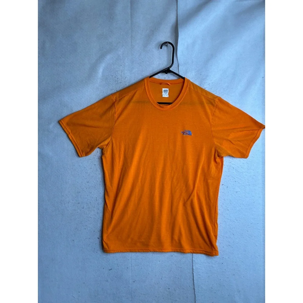 The North Face Mens VaporWick Performance T-Shirt Orange Short Sleeve L TC2D